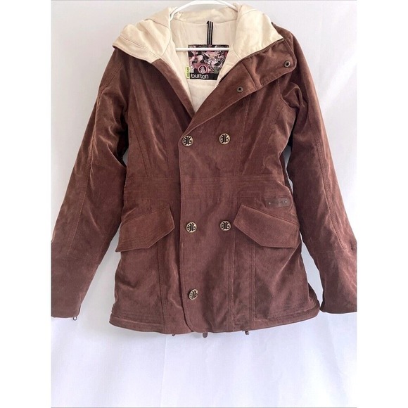 Burton DRYRIDE Jacket Snowboarding Ski Coat Brown Corduroy Women's‎ Size S - Picture 2 of 14